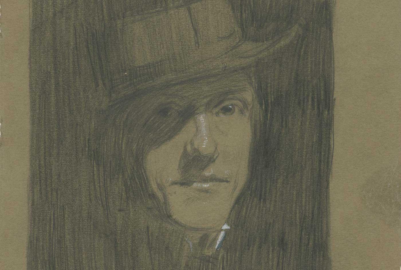 Self-Portrait with Porkpie Hat, 1901.