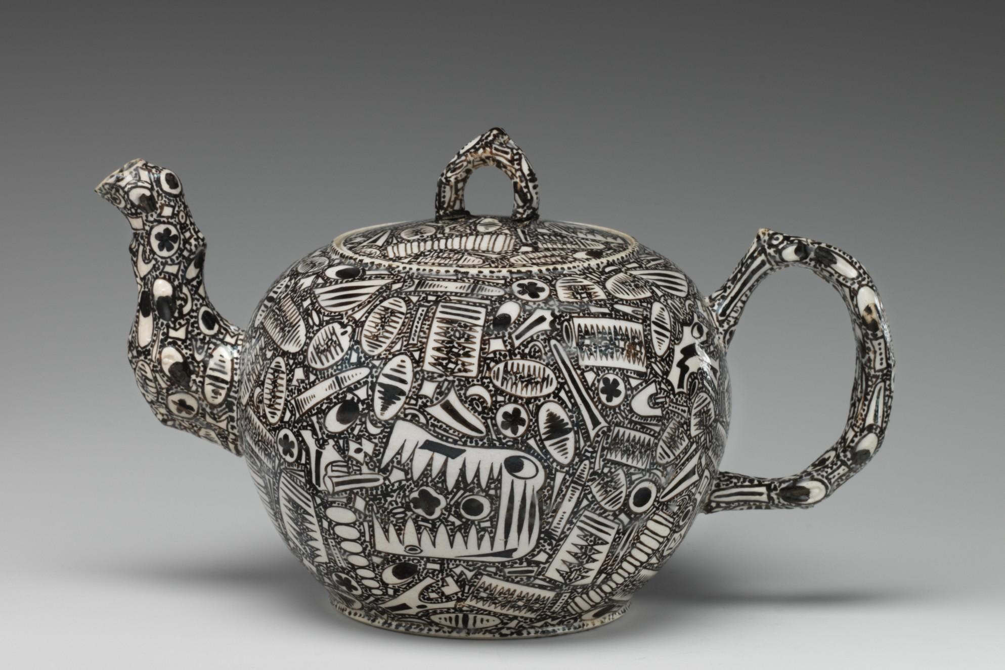 British, Staffordshire, Teapot, ca. 1760–65. Salt-glazed stoneware.