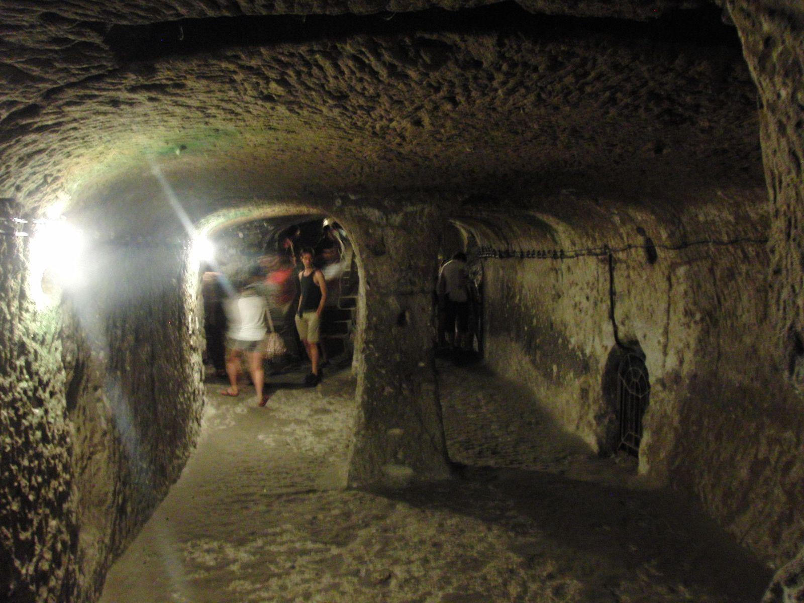 Chamber in the underground town of Derinkuyu, Cappadocia, Turkey