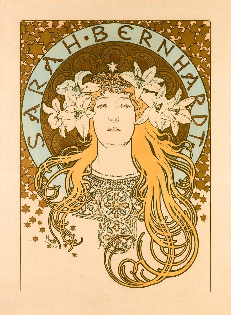 Alphonse Mucha, Sarah Bernhardt/La Plume, 1896