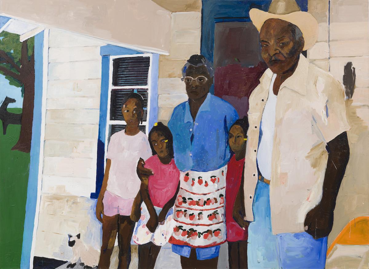 Henry Taylor, The Love of Cousin Tip, 2017. Acrylic on canvas, 70 1/8 × 96 1/4 in. (178 × 244.5 cm). © Henry Taylor. Courtesy the artist and Hauser &amp; Wirth. Photograph by Jeff McLane