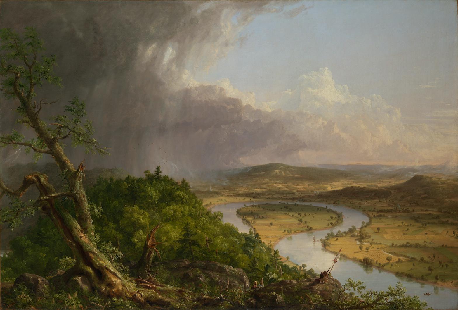 Thomas Cole,The Oxbow or View from Mount Holyoke, Northampton, Massachusetts, after a Thunderstorm, 1863. Oil on canvas. 51 1/2 x 76 in. (130.8 x 193 cm).