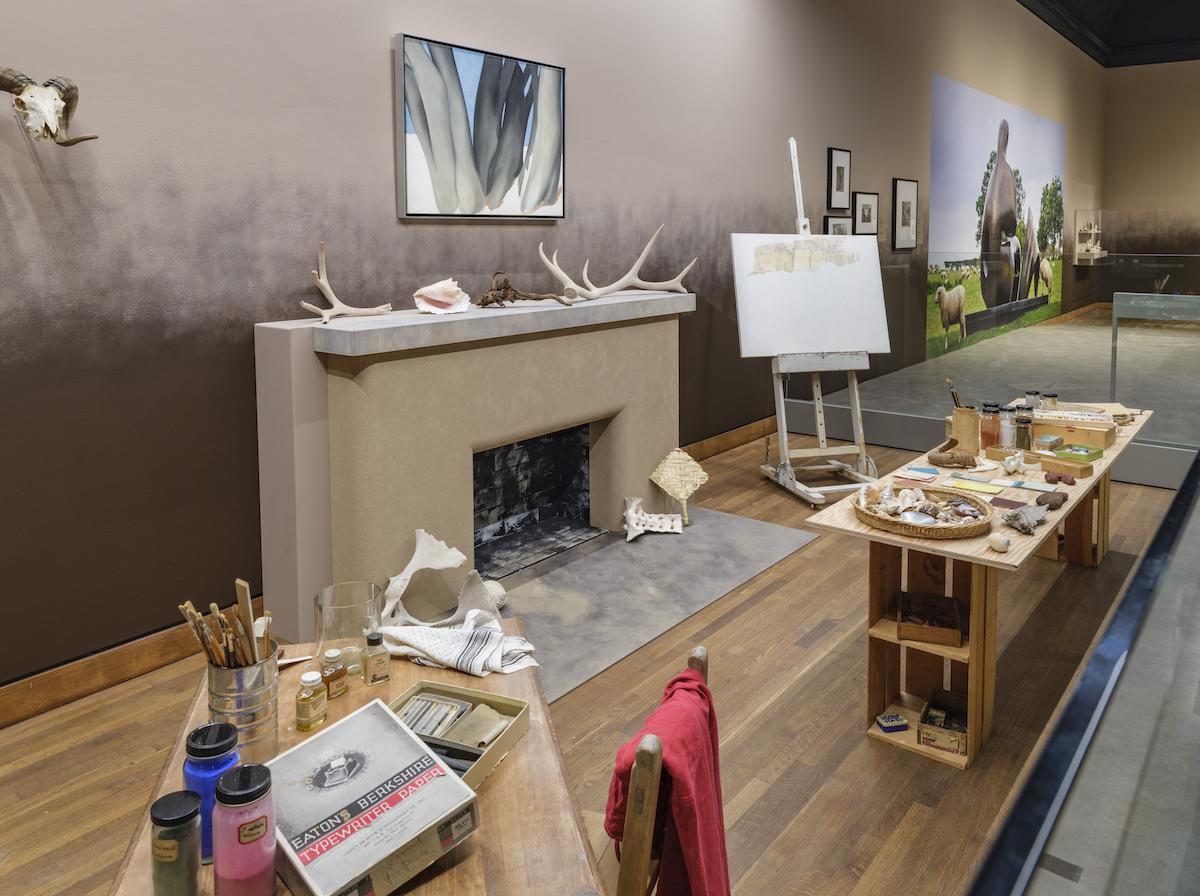 Installation view of &quot;O'Keeffe and Moore: Giants of Modern Art&quot; at the Montreal Museum of Fine Arts.