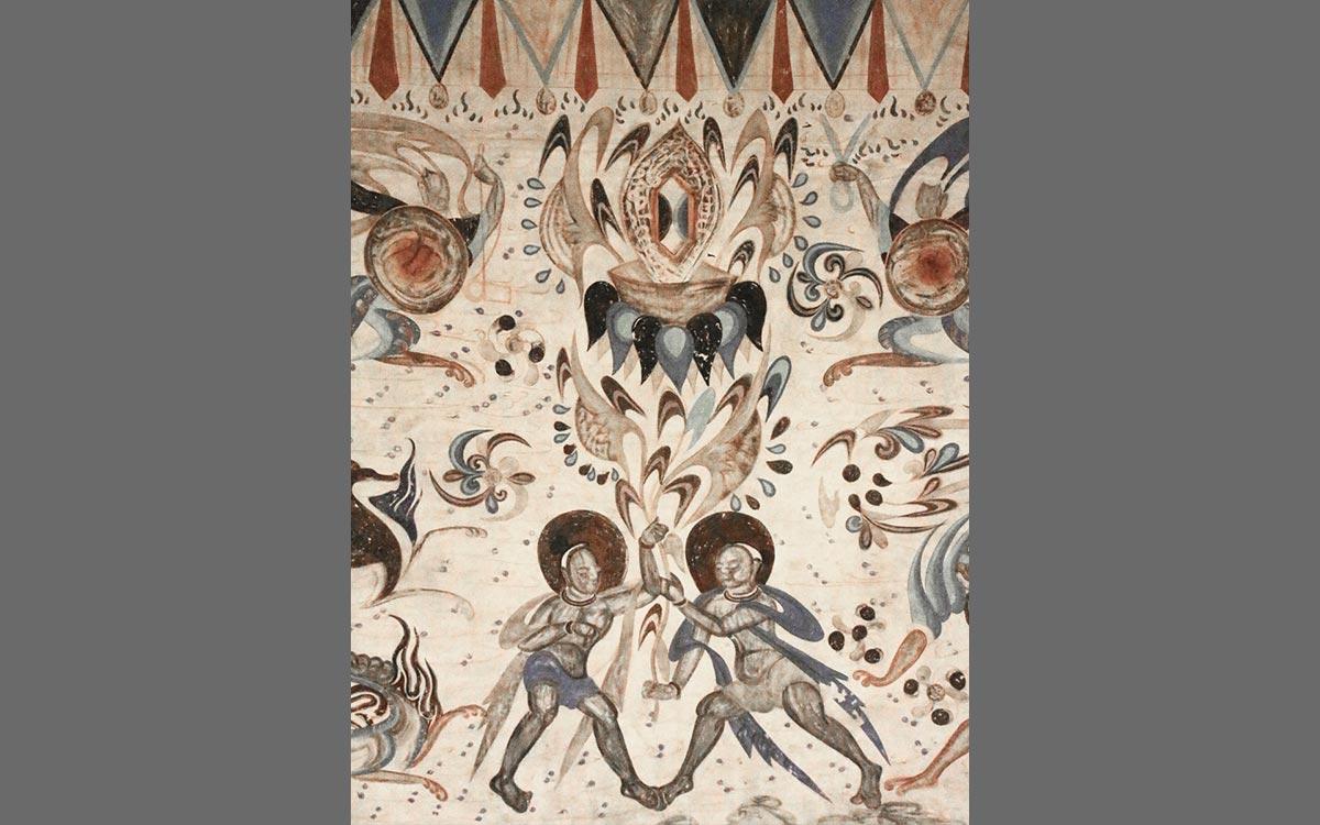 Faux Mogao caves assembled for the 2016 show at the Getty Center.