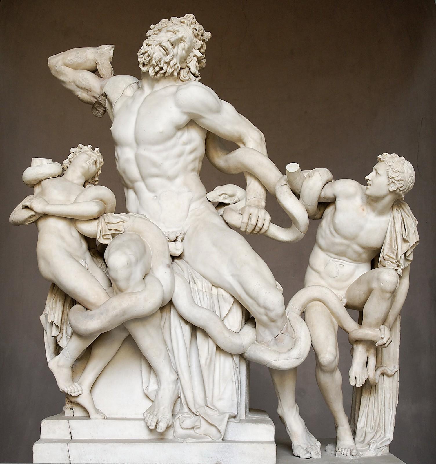 Hagesandros, Athenedoros, and Polydoros, Laocoön and his sons, c. 150 BCE. Marble.