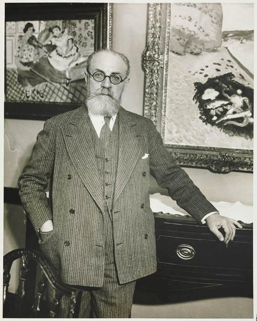 Henri Matisse in the dining room of Etta Cone's apartment at the Marlborough Apartments, Baltimore, Maryland, 1930. Claribel Cone and Etta Cone Papers, Archives and Manuscripts Collections, The Baltimore Museum of Art.