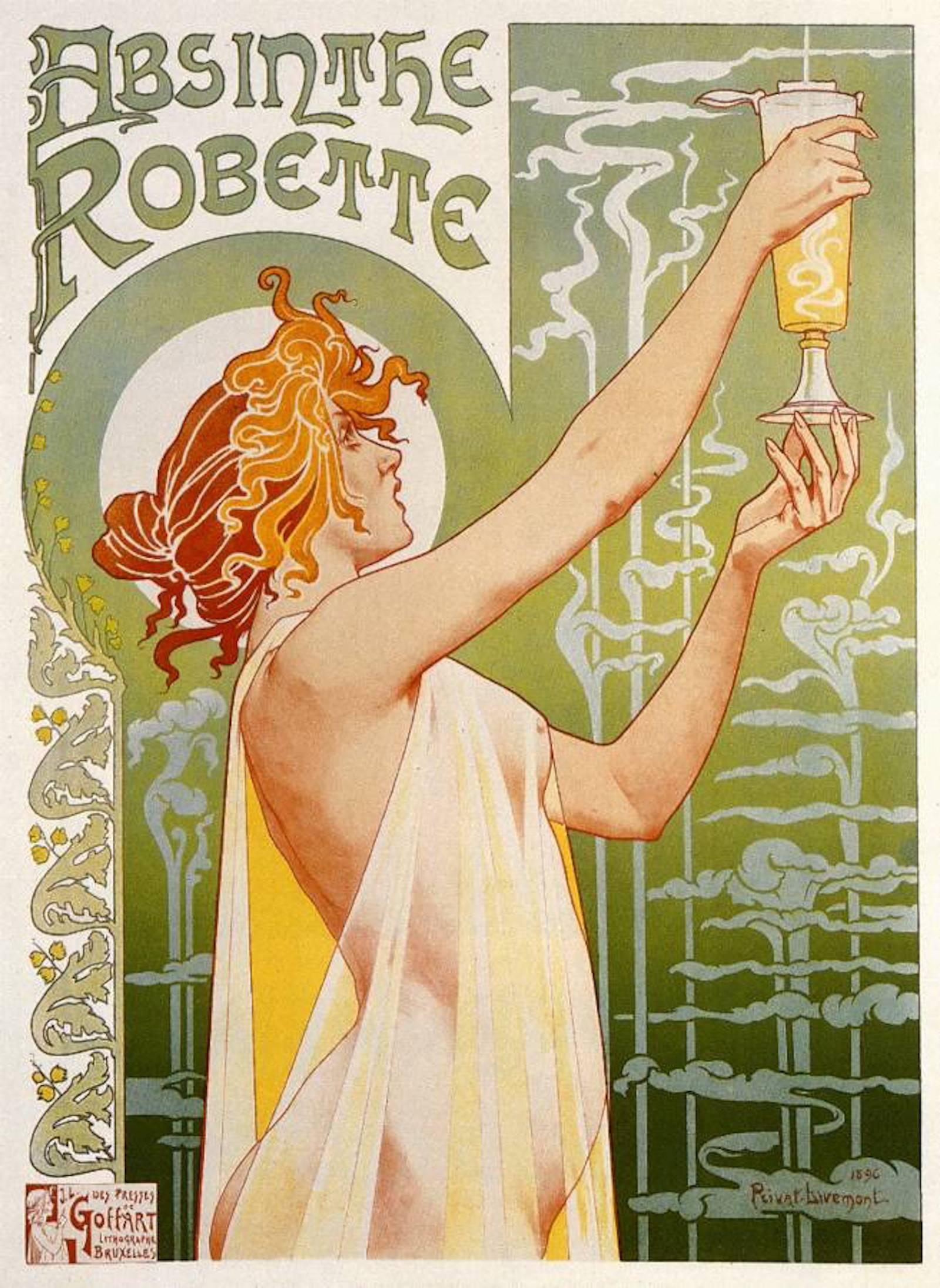 Henri Privat-Livemont, Advertisement for Absinthe Robette, 1896 Source- Wikimedia Commons 