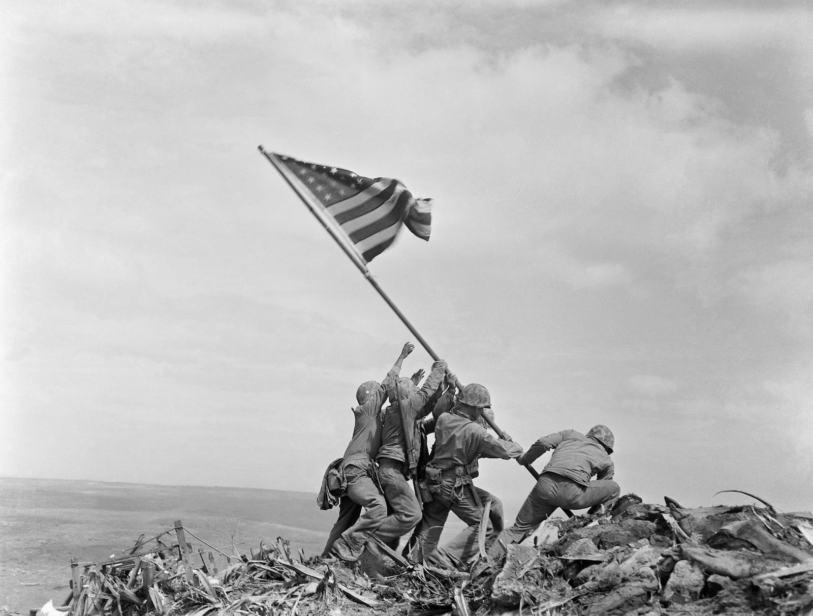 Joe Rosenthal, Raising the Flag on Iwo Jima, February 23, 1945.