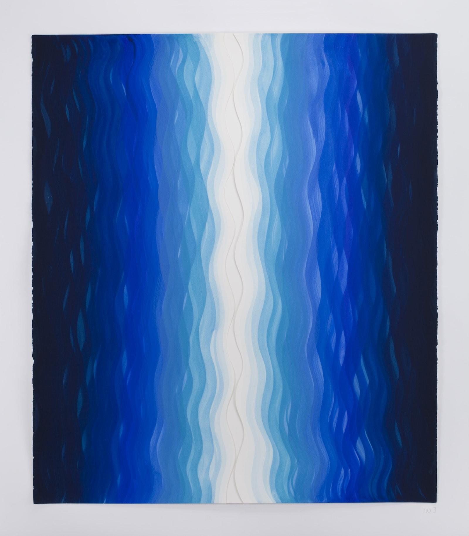 Karin Davie, Liquid Life with Spine no 3 (Extra Large), 2012. Part of the Liquid Life series. Gouache on shaped cut paper. 48 x 41 in.