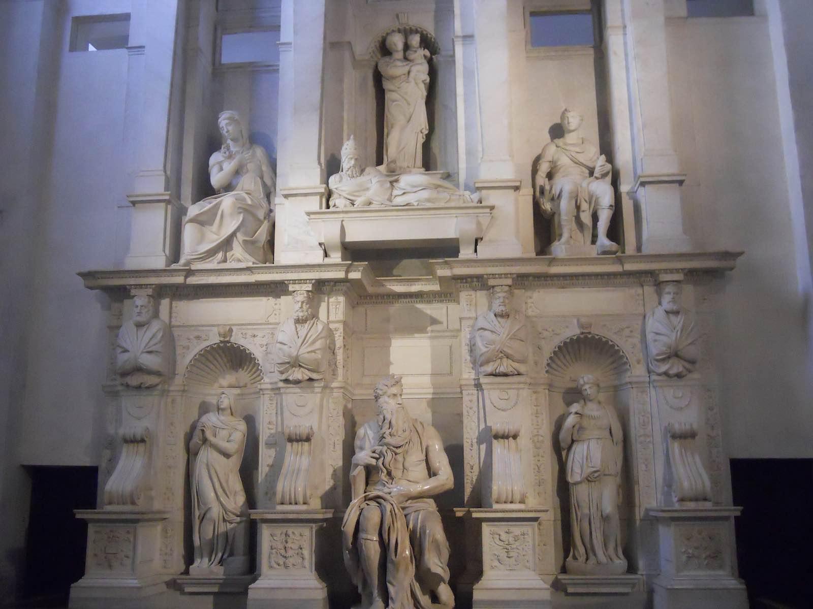 Michelangelo, The tomb of Pope Julius II, Completed in 1545. Wikimedia Commons. Photo by Erik Drost. 