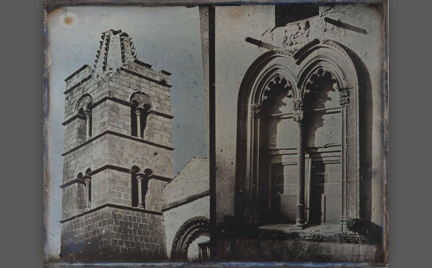 Girault de Prangey, “Window and Bell Tower, Corneto” (1842), daguerreotype.