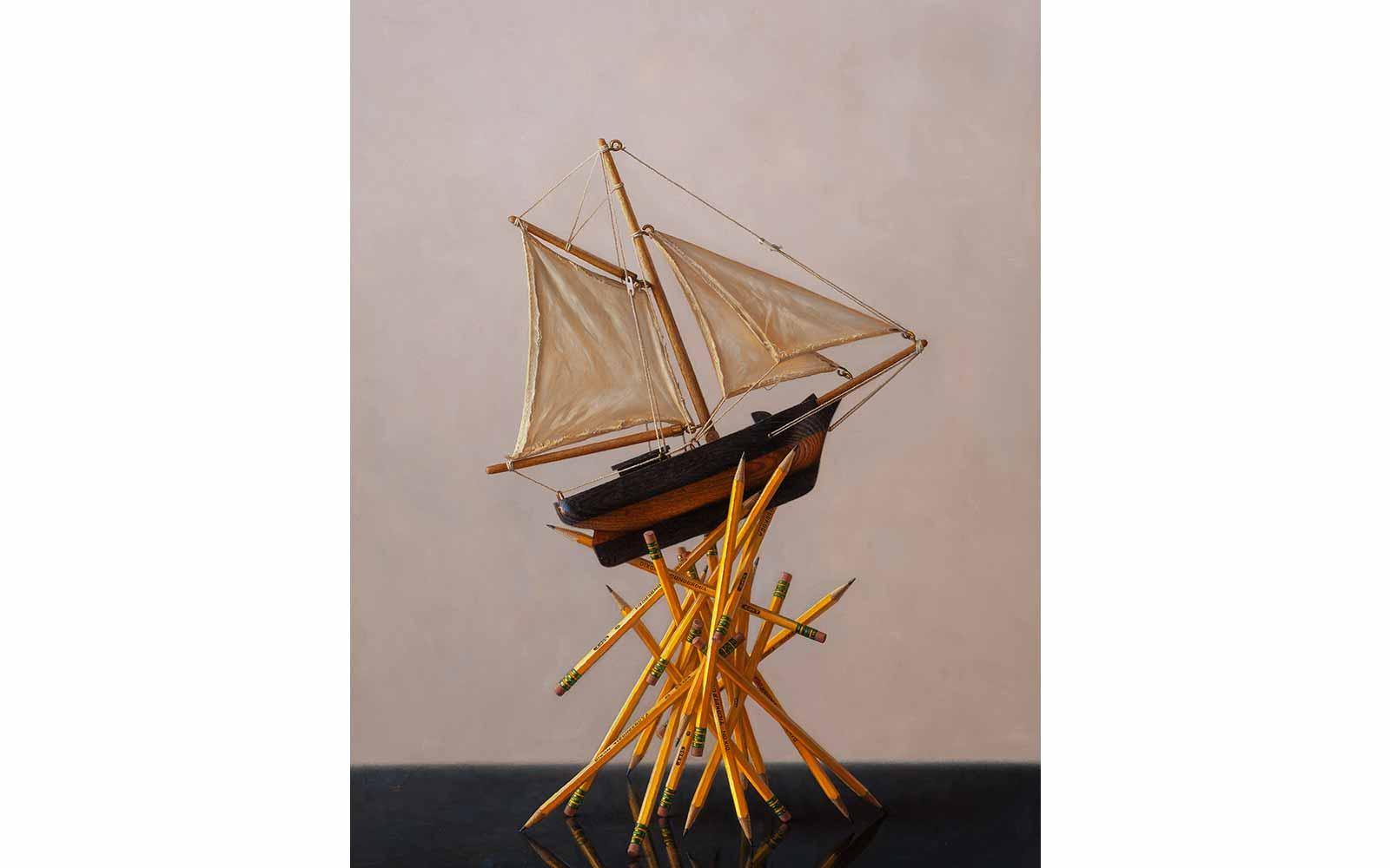 Scott Fraser, Pencil Wreck. Oil on board. 25.5 x 18 inches.