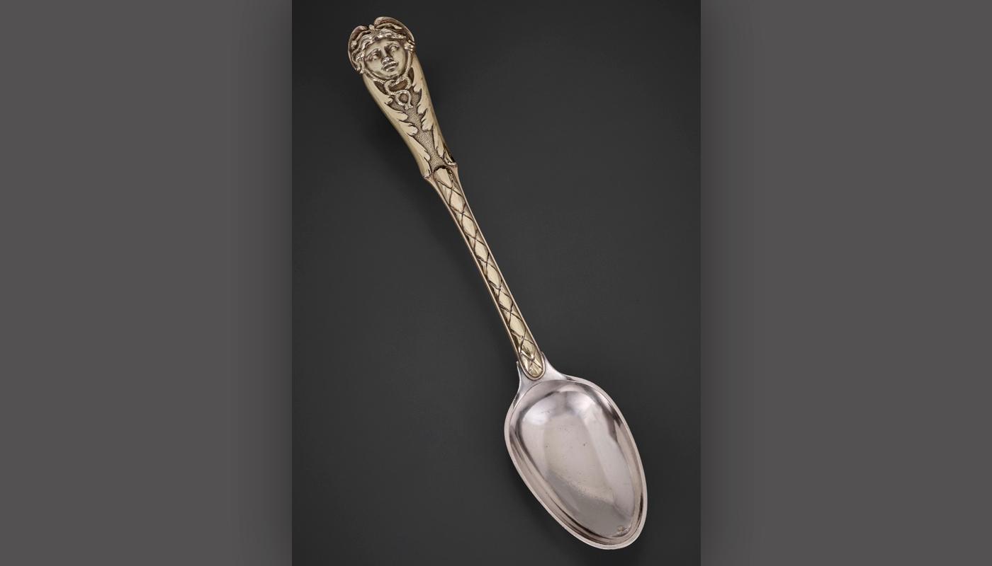 Spoon, 1783. Gilt silver.