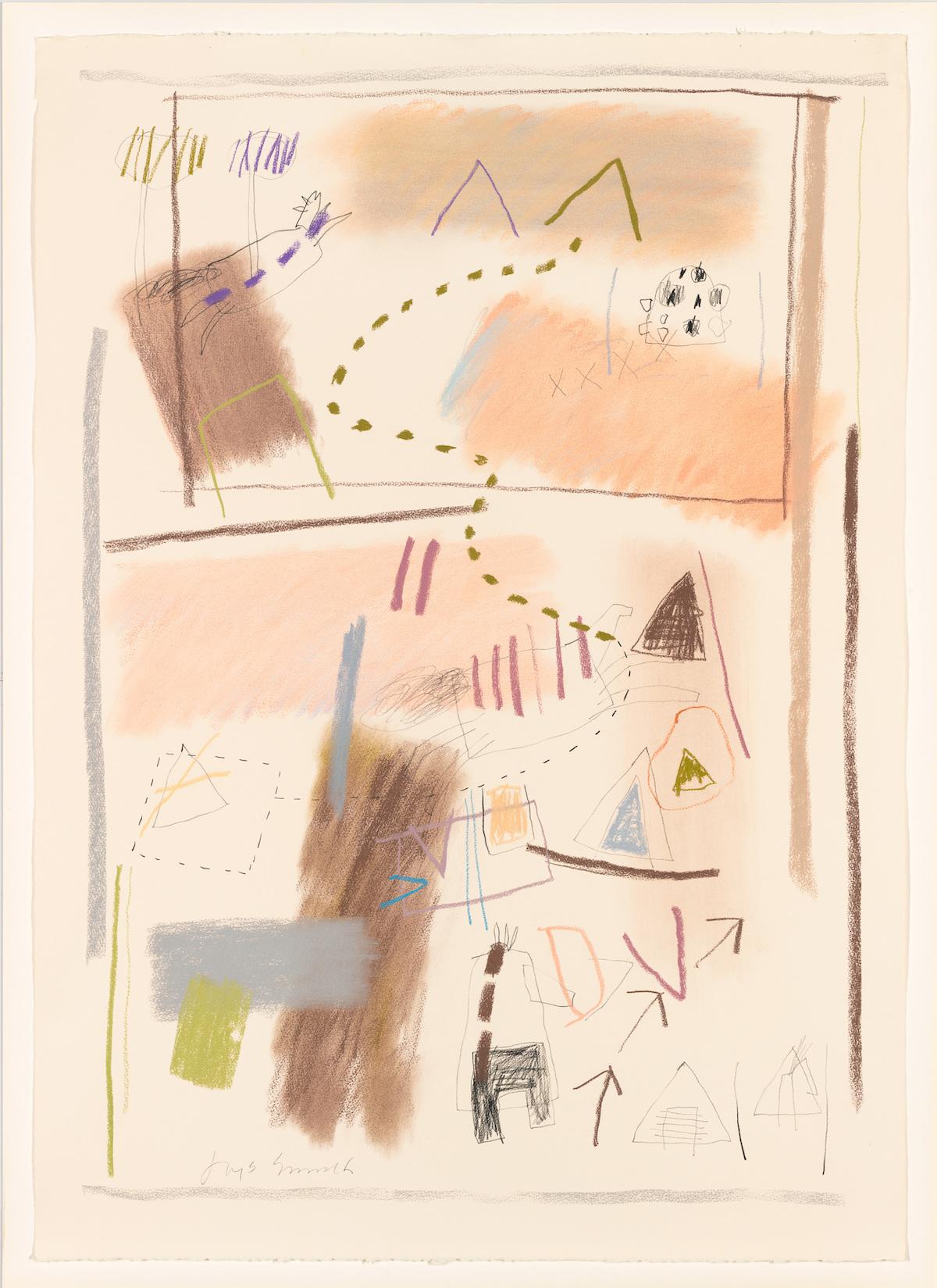 Jaune Quick-to-See Smith, Kalispell #3, 1979. Pastel and charcoal on paper, 41 3/4 × 30 5/8 in. (106 × 77.8 cm). Whitney Museum of American Art, New York; gift of Altria Group, Inc. 2008.138.