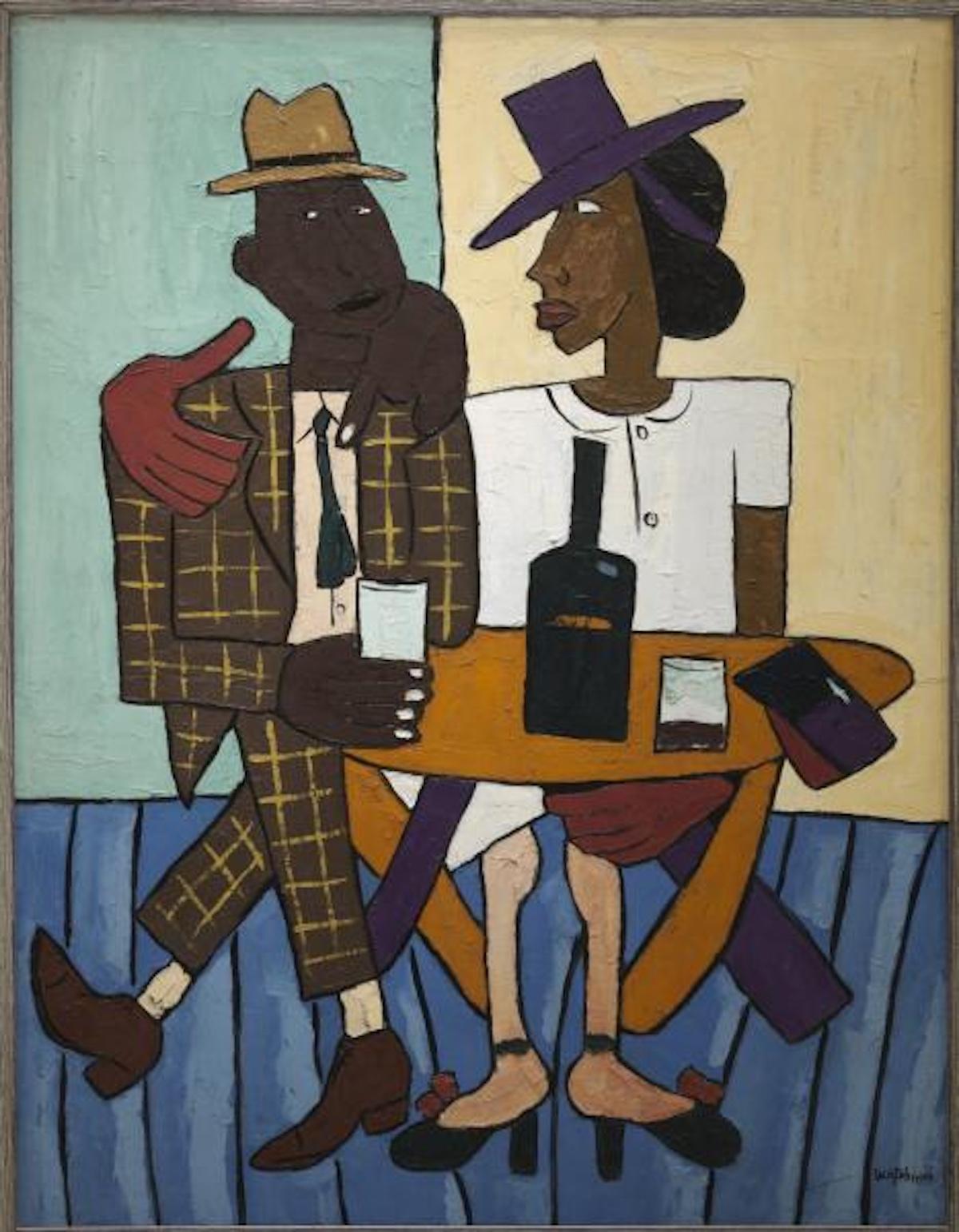 William H. Johnson, Café, 1939-1940. Oil on paperboard, 36.5 x 28.375 in. (92.7 x 72.2 cm.), Smithsonian American Art Museum, Gift of the Harmon Foundation, Washington, D.C