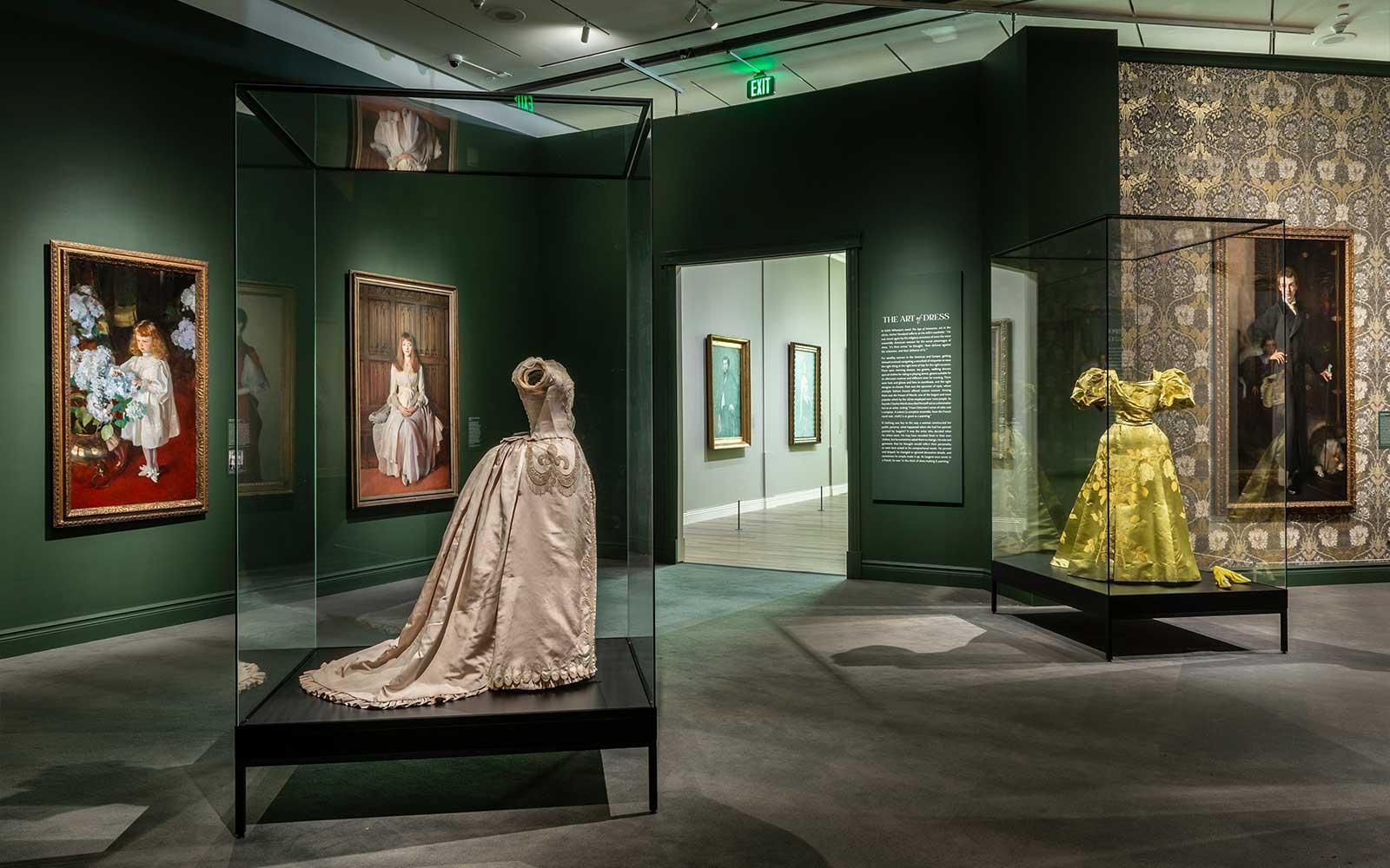 Installation view of 'Fashioned by Sargent' at the Museum of Fine Arts, Boston.