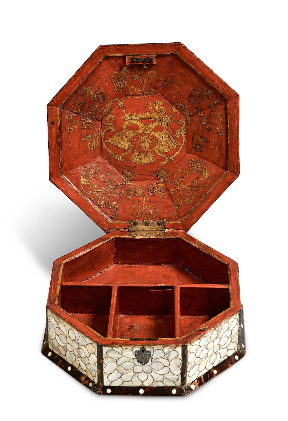 Sewing or Jewelry Box (Costurero o joyero), Guatemala (for export market, possibly Peru), last third of the 18th century. open