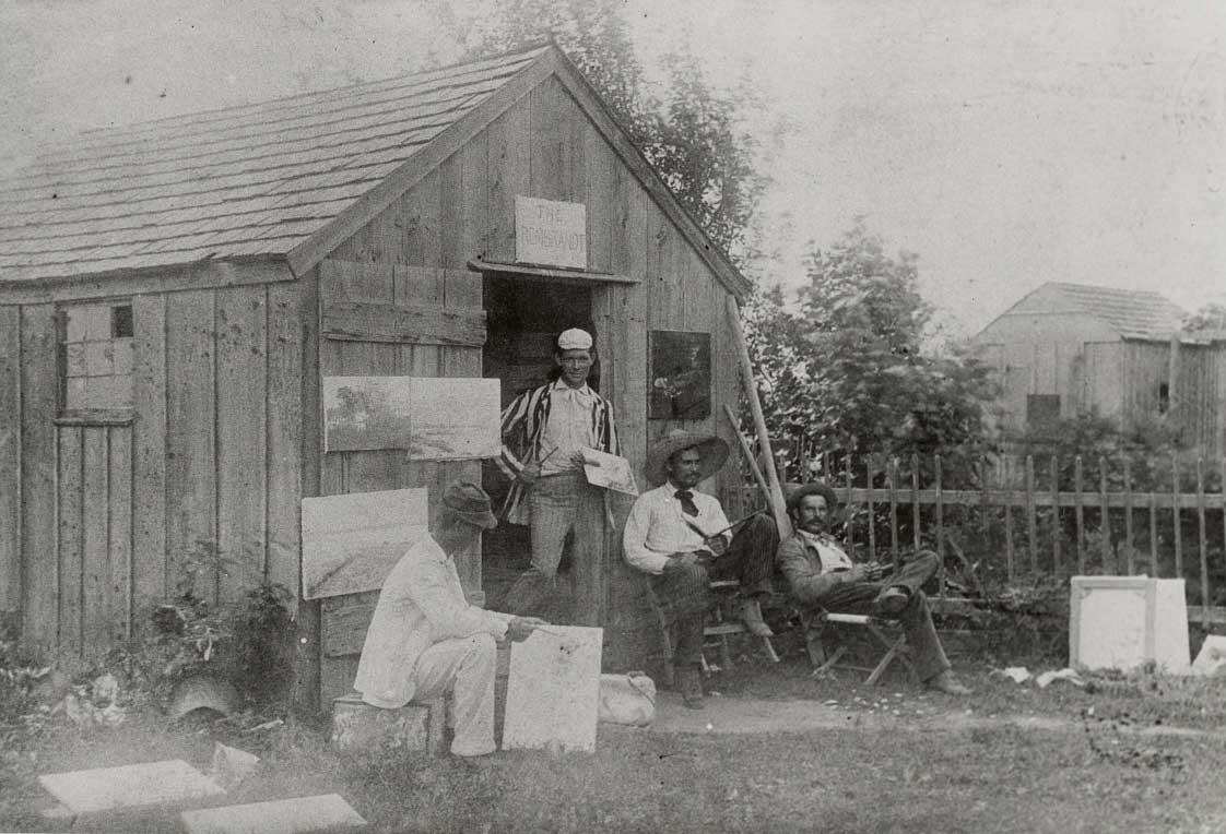 Students at Shinnecock Hills Summer School of Art in Southampton NY, ca.1895.