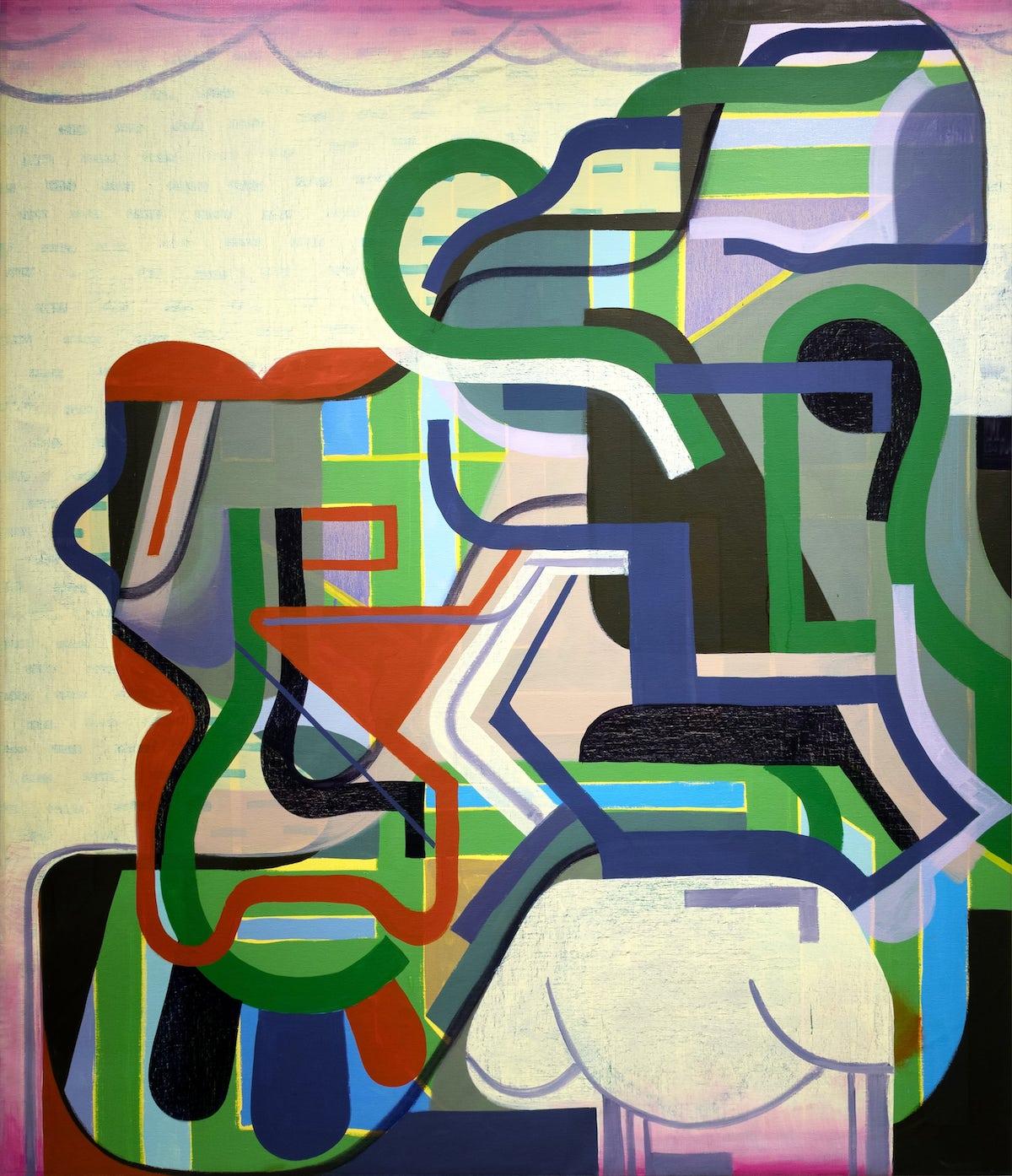 Tom Burckhardt, Ulterior Motif, 2023. Oil on linen. 64 by 55 inches