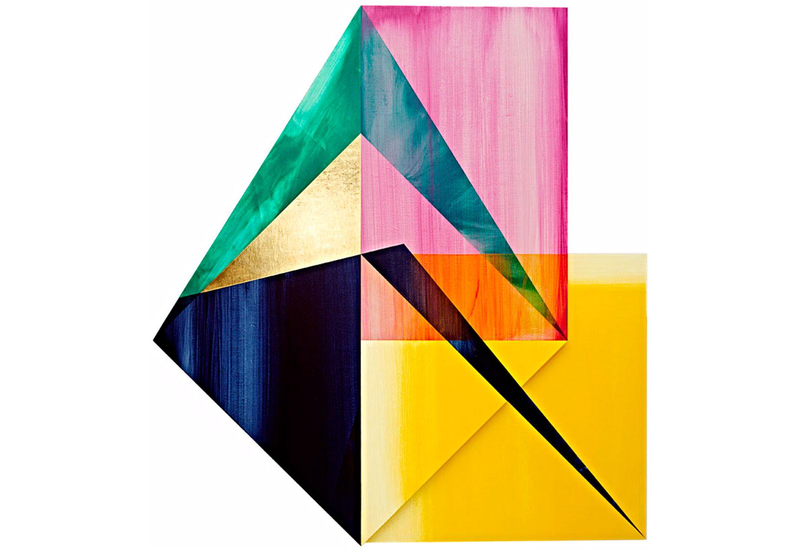 Dorthea Rockburne, Golden Section Painting, Parallelogram with Two Small Squares, 1974. 