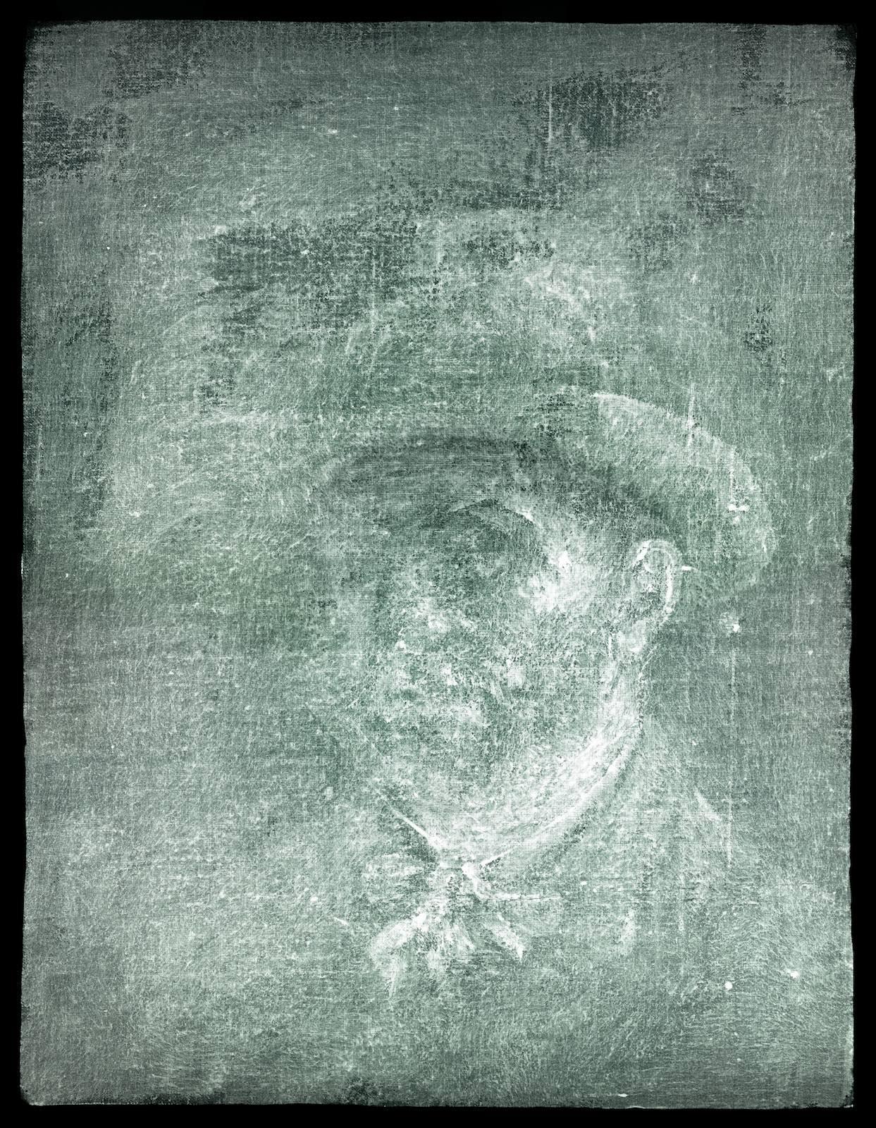 X-ray image of new Vincent van Gogh self-portrait.