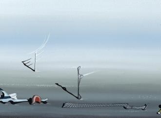Lot 233, Yves Tanguy, French, 1900 – 1955, Untitled, 1939, gouache on paper, 4 x 10 1/2 in. (10.2 x 26.7 cm.), Estimate: 100,000 – 150,000