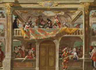 The Metropolitan Museum of Art, New York. Andreas Altomonte, A Masked Ball in Bohemia, 1748. Oil on canvas. 19 x 38 in. (48.3 x 96.5 cm.).