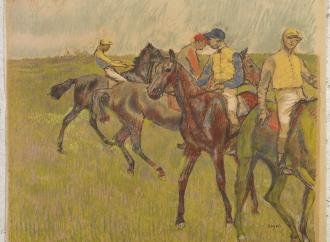 Edgar Degas (French, 1834 – 1917) and Auguste Clot (French, active 19 th century) Before the Race , ca. 1895 Color lithograph on lightweight tan wove paper