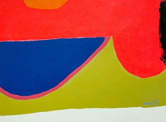 Dorothy Fratt, Untitled, 1977, Acrylic on paper mounted on canvas, 20 x 23 in