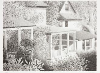 Green porches, Proof 3, 1988, Lithograph, 11.25 x 14.75