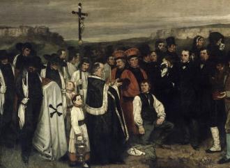 Gustave Courbet, A Burial at Ornans, 1849-50. Pre-restoration. Source.
