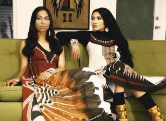 Fashion designed by Jamie Okuma. promotional shoot with traditionally-inspired looks styled in a modern take on 70s. 
