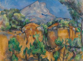 Paul Cezanne, Mountains Mont Sainte-Victoire Seen from the Bibémus Quarry, c. 1897. Source.