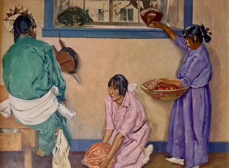 Walter Ufer, Thanksgiving Time, 1927, oil on canvas, 30 x 24 in. Collection of Klauer Manufacturing Company. 