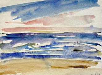 Mary Lee Abbott (1921-2019), I Am a Sailor’s Daughter, watercolor on paper, 9 x 12 inches