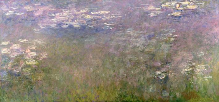 Claude Monet blurry impressionistic painting of Water Lilies