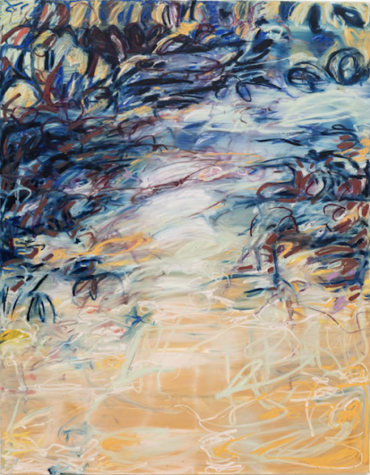 Janaina Tschäpe, Maré na pele (Tide on the skin), 2026. Oil and oil stick on linen, 110 x 86.3 in, 279.4 x 219.1 cm. Courtesy Fortes D’Aloia Gabriel, Rio de Janeiro, and Lisbon.