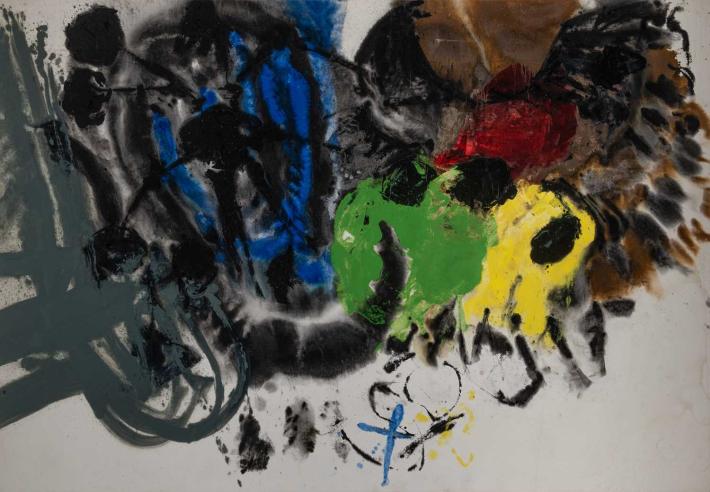 Friedel Dzubas German/American, 1915-1994 Baudelaire, 1959 Signed and dated Dzubas '59 and inscribed as titled on the reverse Acrylic on canvas 63 x 91 inches (160 x 231 cm)