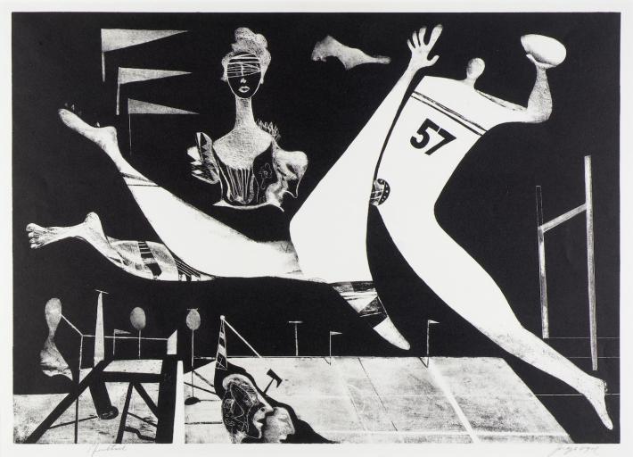 Joseph Vogel, Football, n.d., lithograph, Smithsonian American Art Museum, Gift of Audrey McMahon, 1968.98.53)