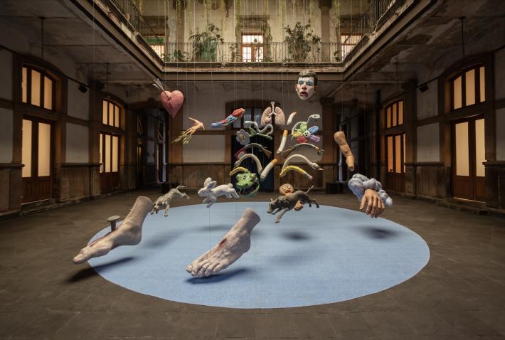 Enrique López Llamas, I Am The Resurrection And I Am The Life, 2026. Hand-painted acrylic on plastic polymer. Photo: Alum Gálvez. Courtesy LLANO in Salón ACME No. 13