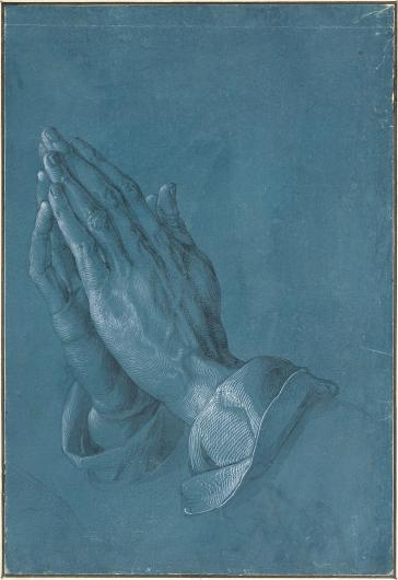 Albrecht Dürer, Praying Hands, c. 1508. Drawing. 11.5 in × 7.8 in (29.1 cm × 19.7 cm). Albertina, Vienna.