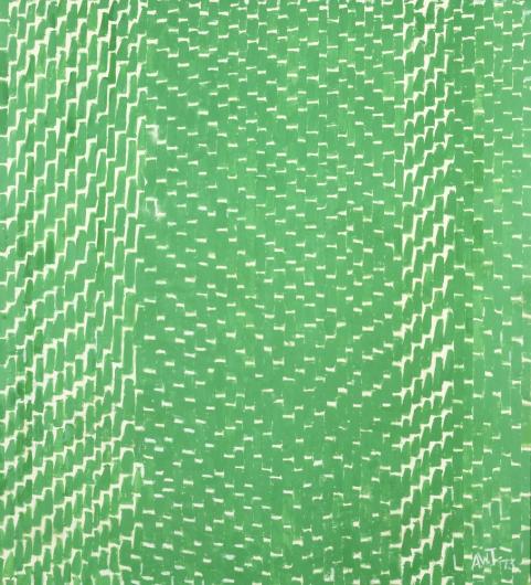 Alma Thomas abstract painting of a green pattern