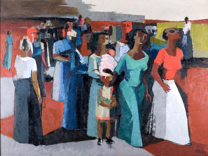 charles alston civil rights painting of black women marching