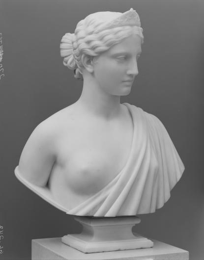 Hiram Powers, America, 1850-54, carved after 1854, marble. Met Museum. Wikimedia Commons