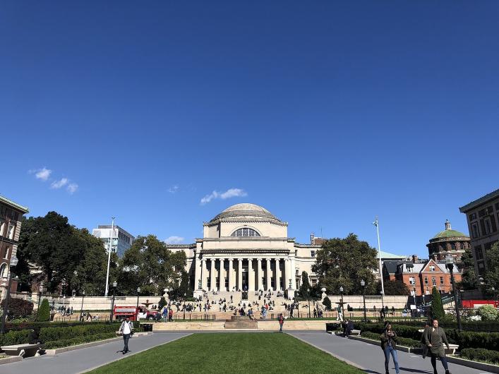 Columbia campus with students