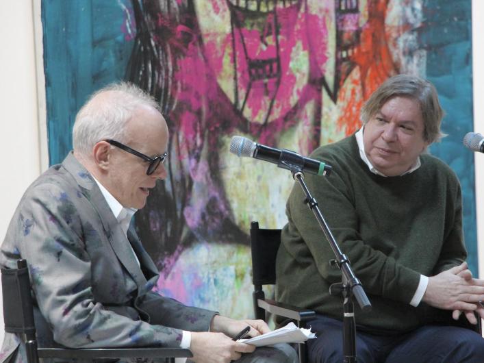 George Condo and Hans Ulrich Obrist, installation view of "George Condo. People are Strange" at Hauser & Wirth West Hollywood. 