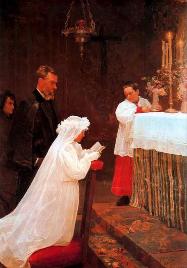 First Communion Pablo Picasso, Oil on Canvas, 1896 