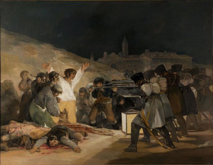 Francisco Goya, The Third of May, 1814. Oil on canvas. 106 x 137 in. Museo del Prado, Madrid.