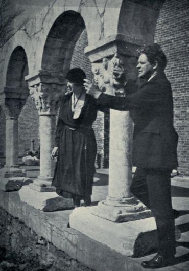George Barnard and Clare Sheridan at his cloister in New York City, 1921.