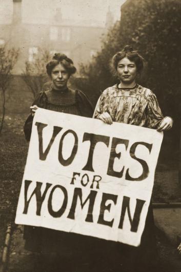 Photo of leaders in the women's suffragette movement.